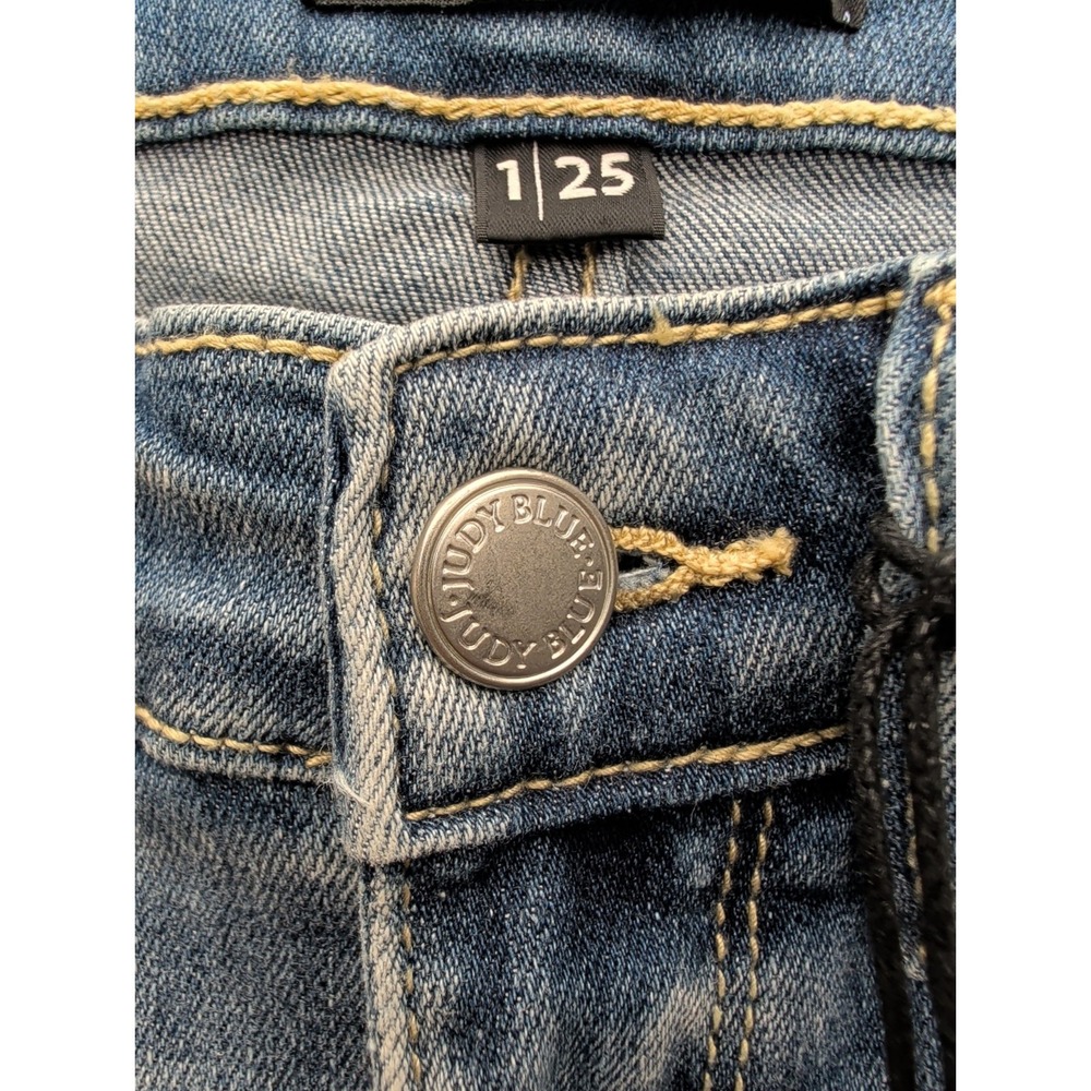 NWT Women's Judy Blue Bell Bottom Jeans Distressed High Rise size 1/25 - Picture 8 of 16